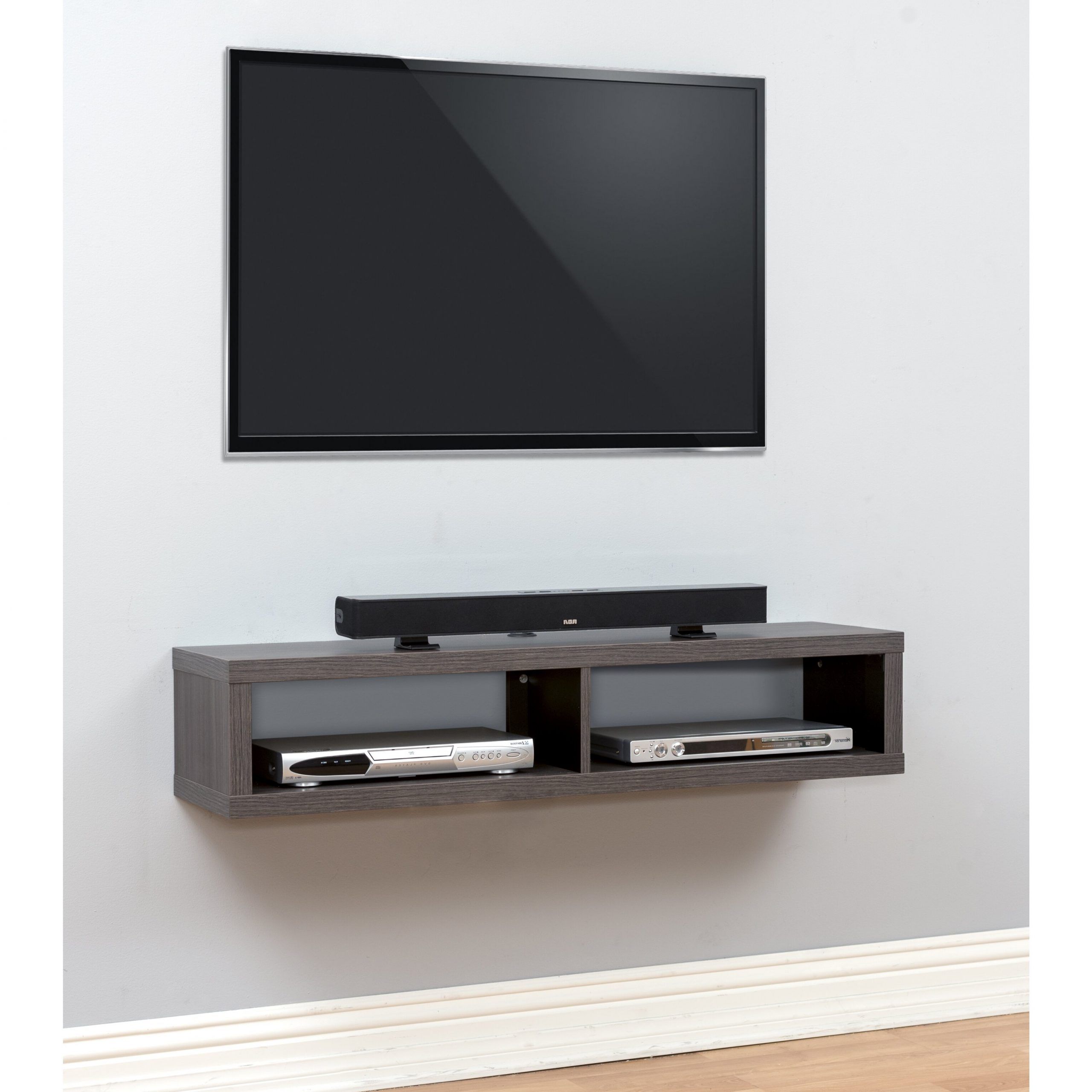 Martin Home Furnishings 48" Shallow Wall Mounted Tv With Regard To Floating Tv Shelf Wall Mounted Storage Shelf Modern Tv Stands (Gallery 11 of 20)