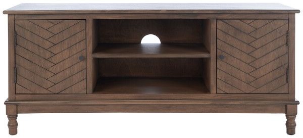 Med5702c Tv Stands – Furnituresafavieh With Regard To Media Console Cabinet Tv Stands With Hidden Storage Herringbone Pattern Wood Metal (View 14 of 20)