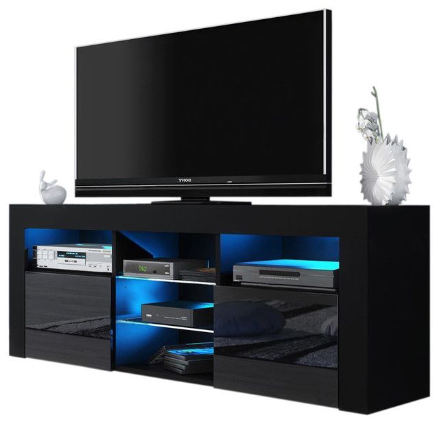 Milano 145 Modern 65" Tv Stand Matte Body High Gloss Intended For Milano 200 Wall Mounted Floating Led 79&quot; Tv Stands (Gallery 20 of 20)