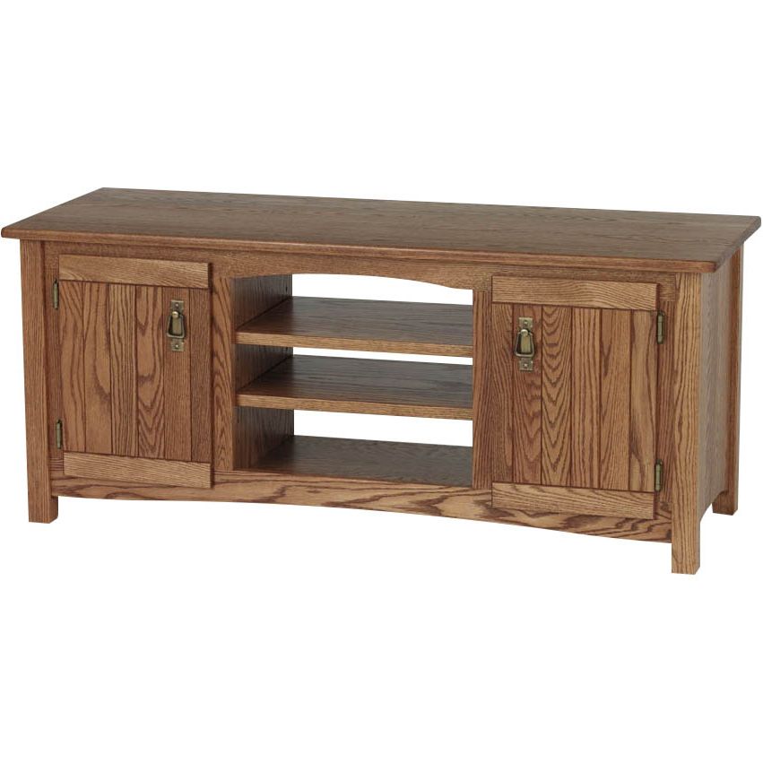 Mission Solid Wood Oak Tv Stand W/cabinet – 51" – The Oak Inside Dillon Tv Stands Oak (View 11 of 20)
