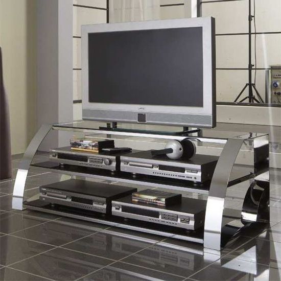 Modern Glass Tv Stand, Cabinet, Unit At Furniture In Throughout Rfiver Black Tabletop Tv Stands Glass Base (Gallery 19 of 20)