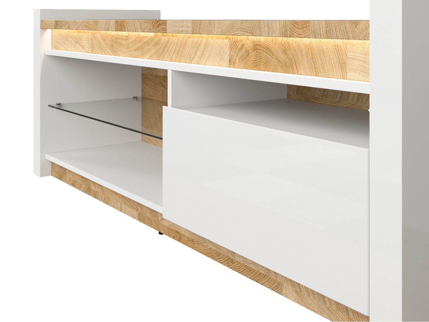 Modern White High Gloss Tv Cabinet Entertainment Unit With With Zimtown Modern Tv Stands High Gloss Media Console Cabinet With Led Shelf And Drawers (Gallery 13 of 20)