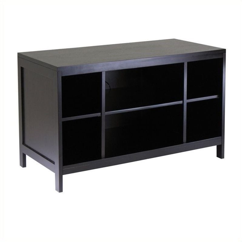 Modular Espresso Tv Stand With Open Shelf – 92640 Inside Simple Open Storage Shelf Corner Tv Stands (Gallery 9 of 20)