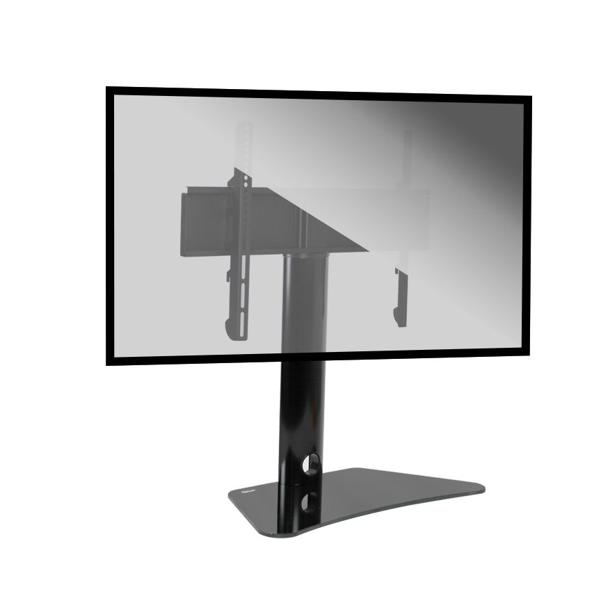 Navepoint Universal Flat Screen Glass Base Table Top Mount With Regard To Modern Black Universal Tabletop Tv Stands (Gallery 7 of 20)