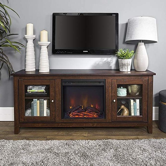 New 58 Inch Wide Television Stand With Fireplace In Inside Carbon Wide Tv Stands (View 8 of 20)