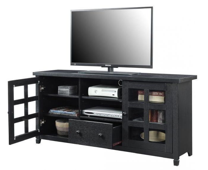 Newport Park Lane Tv Stand In Black Finish – Convenience With Convenience Concepts Newport Marbella 60" Tv Stands (Gallery 3 of 20)