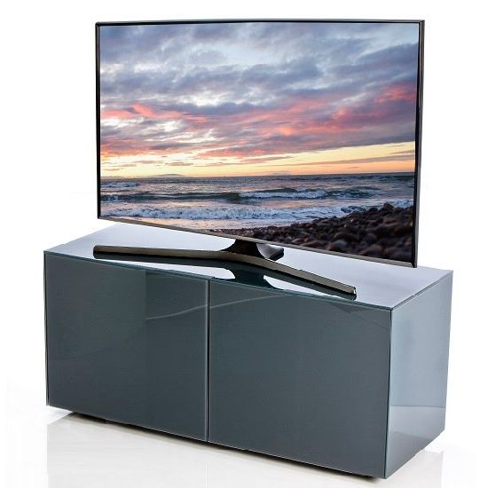 Nexus Small Tv Stand In Grey High Gloss With Wireless Inside Lucas Extra Wide Tv Unit Grey Stands (Gallery 10 of 20)