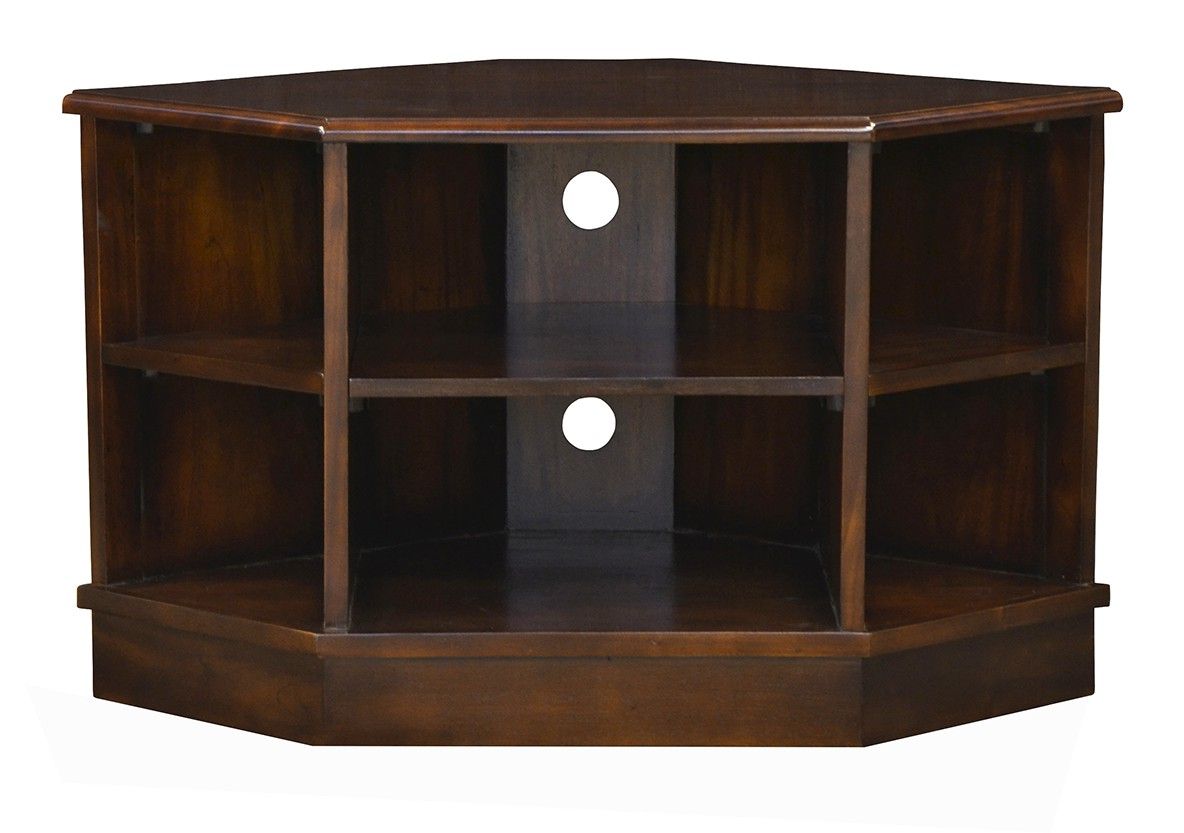 Open Corner Tv Unit – Chestnut – Island Furniture Co With Compton Ivory Corner Tv Stands With Baskets (Gallery 19 of 20)