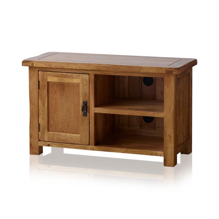 Original Rustic Tv Cabinet In Solid Oak | Oak Furniture Land With Kemble For Tvs Up To  (View 2 of 20)