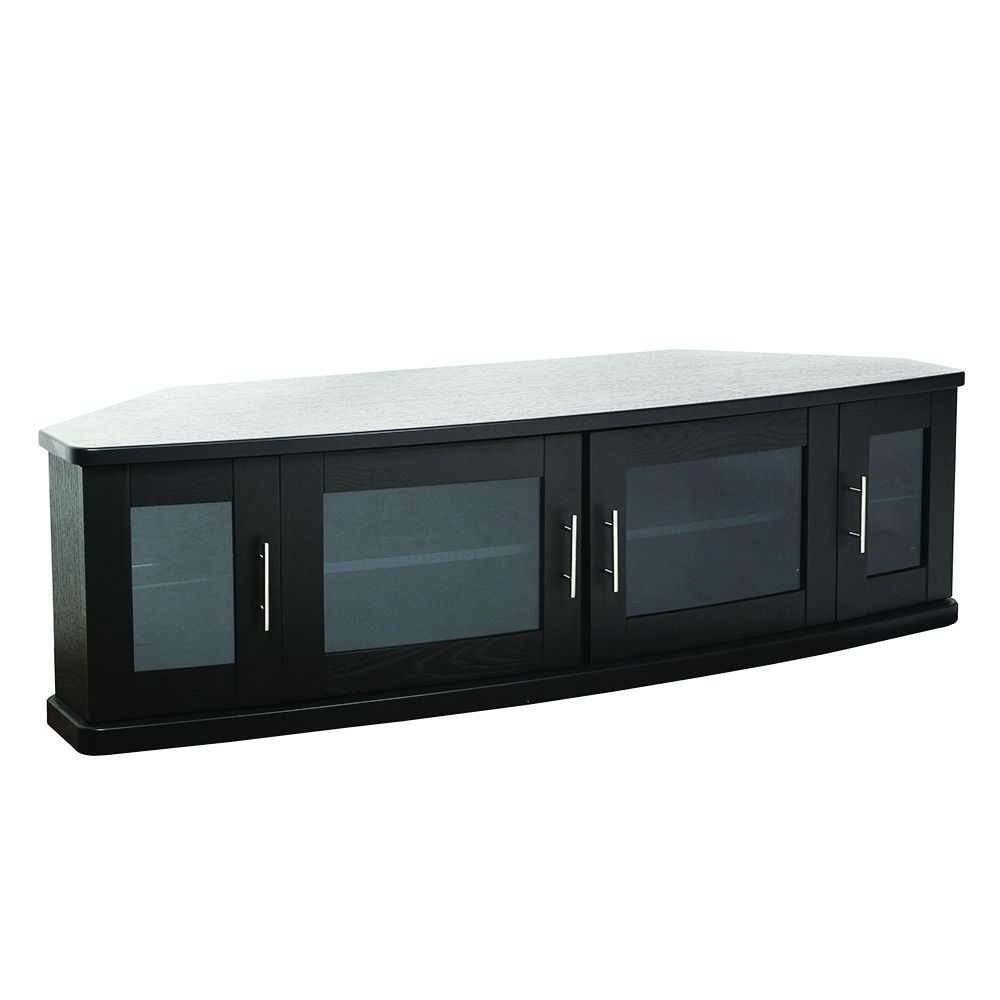 Plateau Newport62b Corner Tv Stand Up To 70" Tvs In Black Throughout Corner Tv Stands For Tvs Up To 43&quot; Black (View 13 of 20)