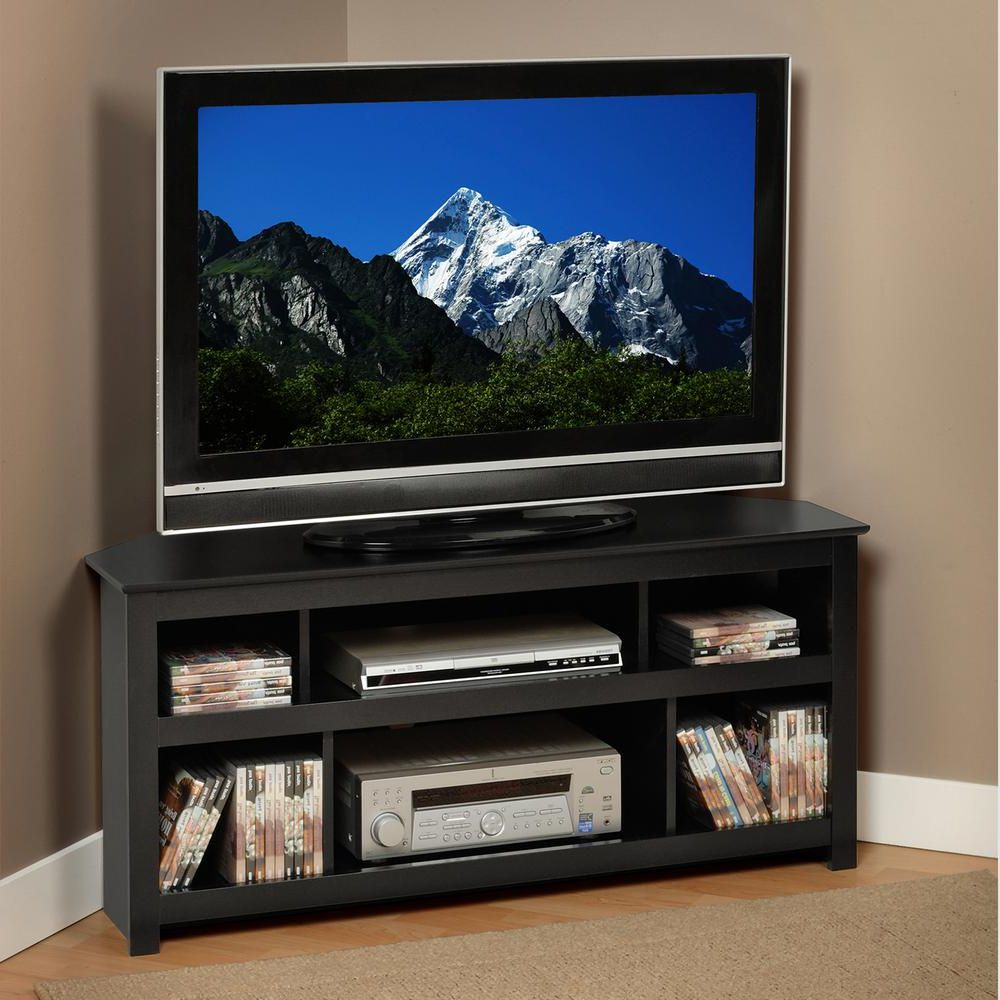 Prepac Av 48 In. Black Composite Tv Stand Fits Tvs Up To With Regard To Antea Tv Stands For Tvs Up To 48" (Gallery 15 of 20)
