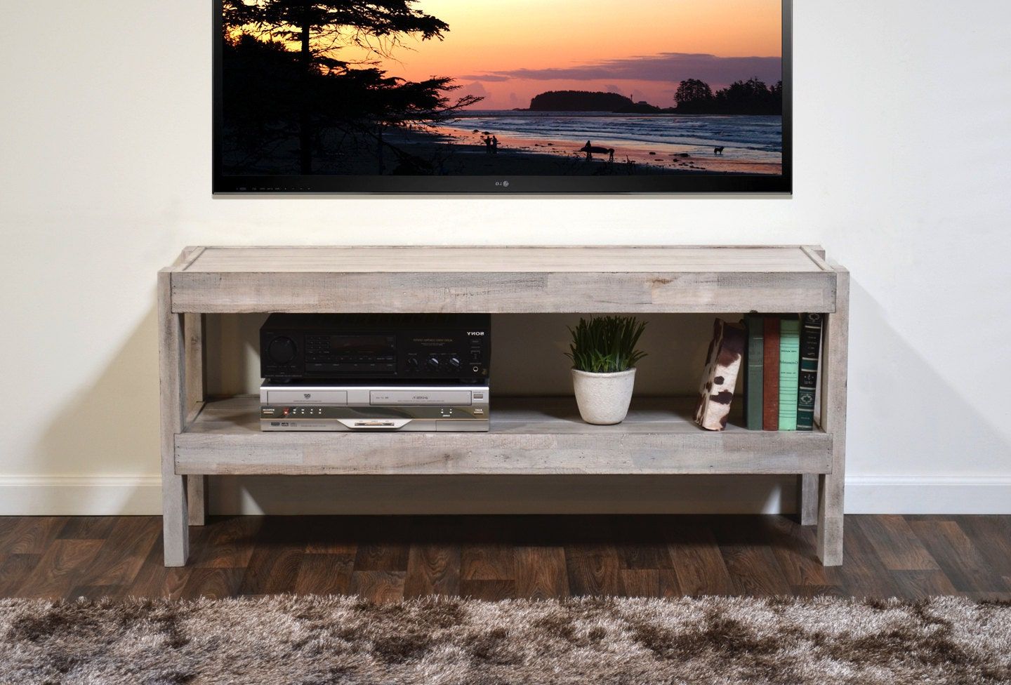 Rustic Gray Reclaimed Wood Tv Stand Beach House | Etsy For Techni Mobili 53" Driftwood Tv Stands In Grey (Gallery 8 of 20)