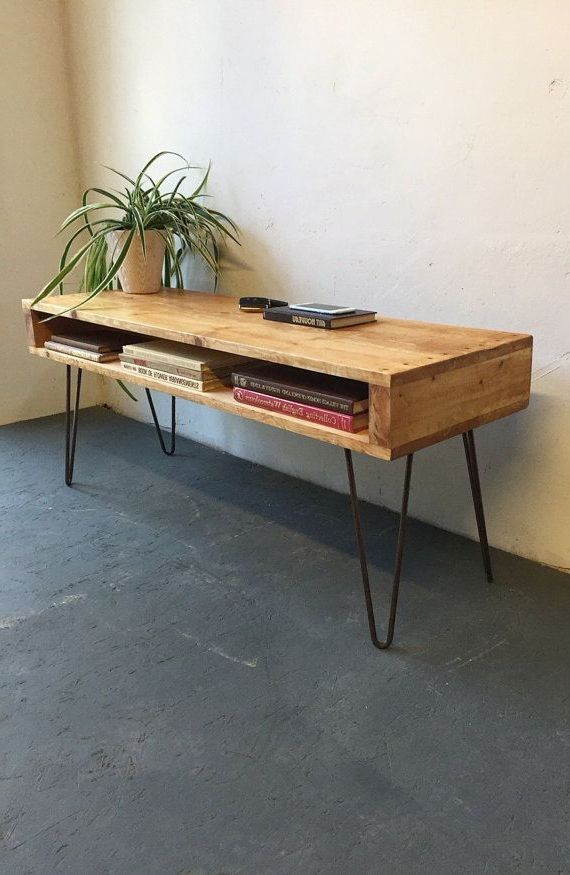 Rustic Industrial Vintage Side Table/ Coffee Table/ Tv Within Industrial Tv Stands With Metal Legs Rustic Brown (Gallery 6 of 20)