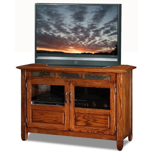 Rustic Oak/slate 46 Inch Tv Stand & Media Console – Free With Regard To Tribeca Oak Tv Media Stand (Gallery 16 of 20)