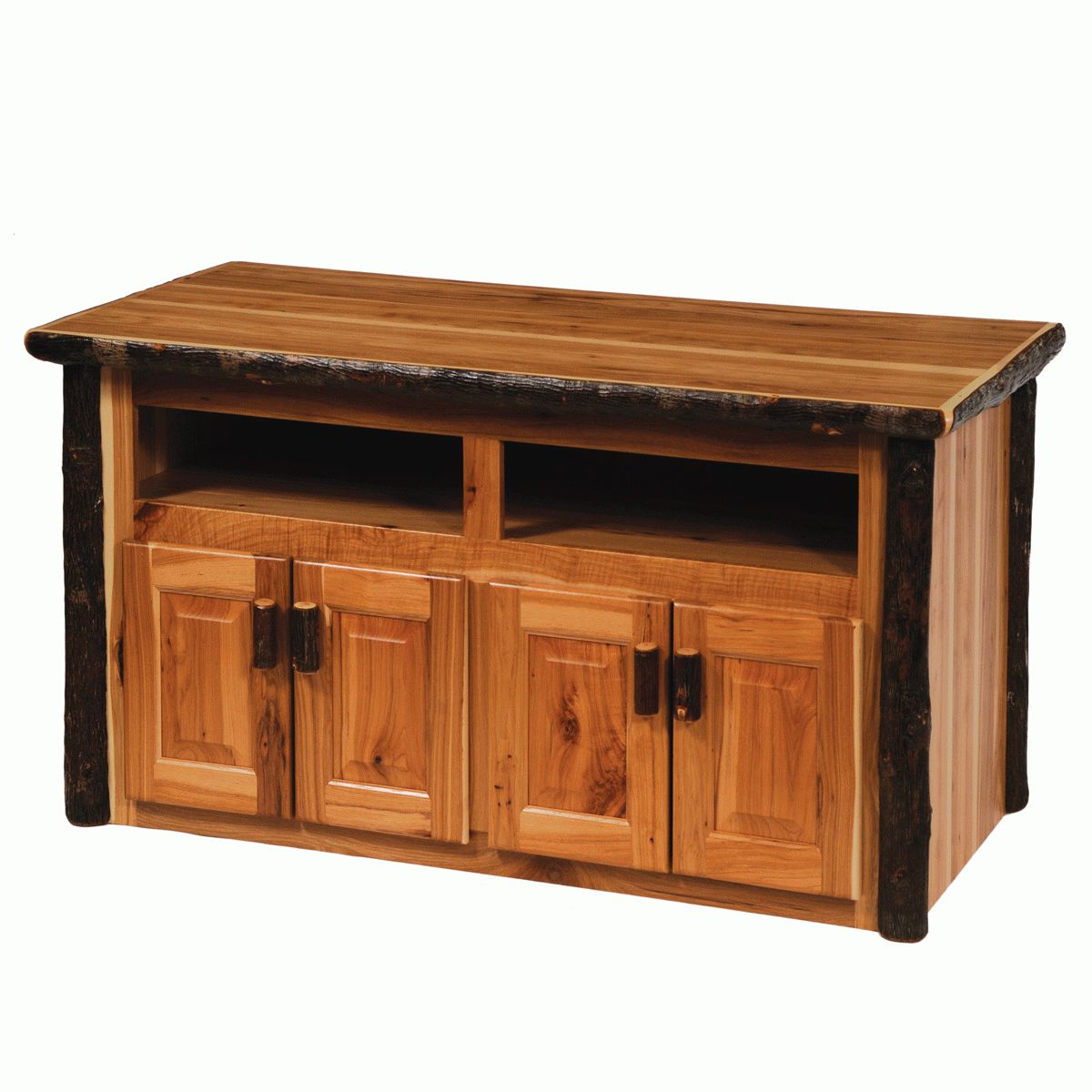 Rustic Tv Stands: Hickory Widescreen Tv Stand Intended For Anya Wide Tv Stands (View 14 of 20)