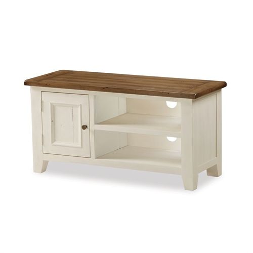 Sherwood Distressed Painted Small Tv Unit – Up To 50 With Cotswold Cream Tv Stands (View 6 of 20)
