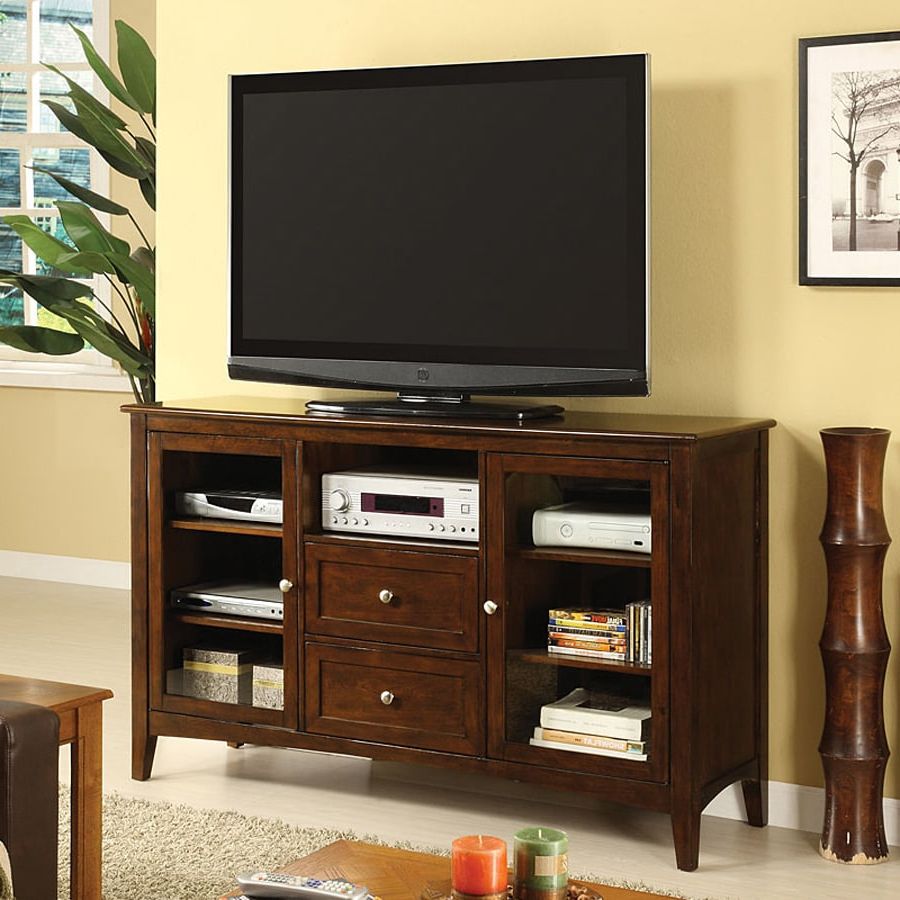 Shop Furniture Of America Lancaster Dark Walnut With Lancaster Corner Tv Stands (View 4 of 20)