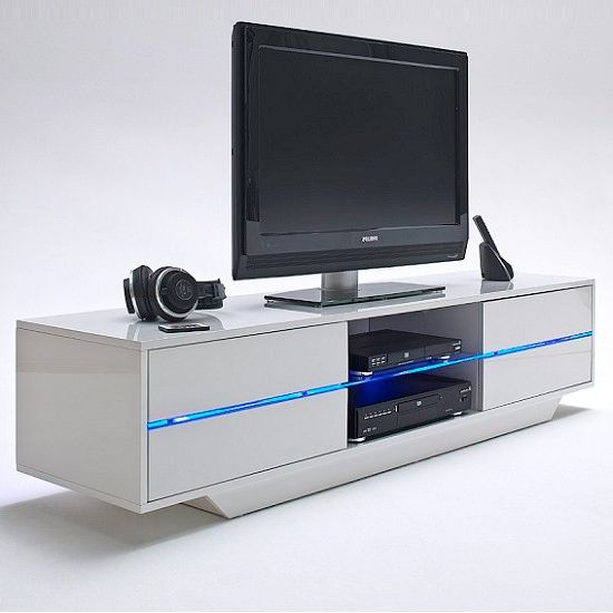 Sienna Tv Stand Unit In High Gloss With Multi Led Lights In Milano White Tv Stands With Led Lights (Gallery 19 of 20)