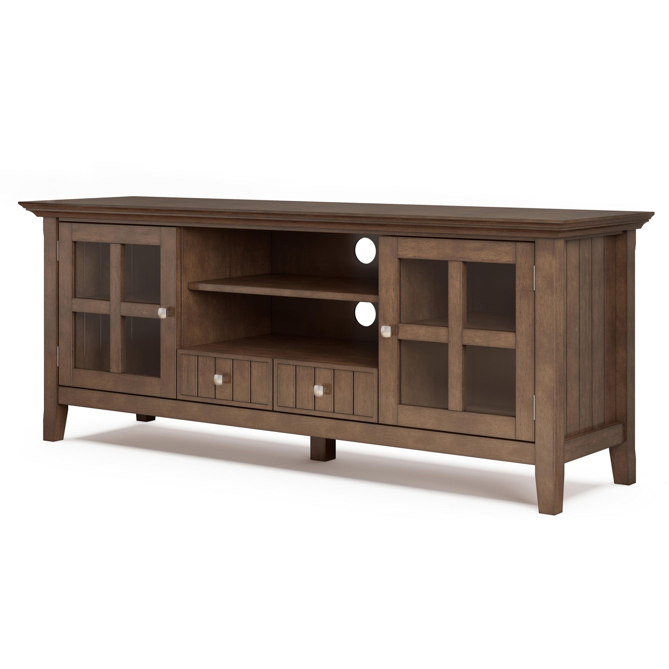 Simpli Home Acadian Solid Wood 60 Inch Wide Rustic Tv For Tribeca Oak Tv Media Stand (View 5 of 20)
