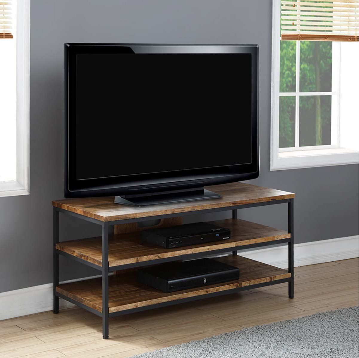 Solid Wood Oak Rustic Tv Stand Pertaining To Dillon Tv Stands Oak (Gallery 4 of 20)