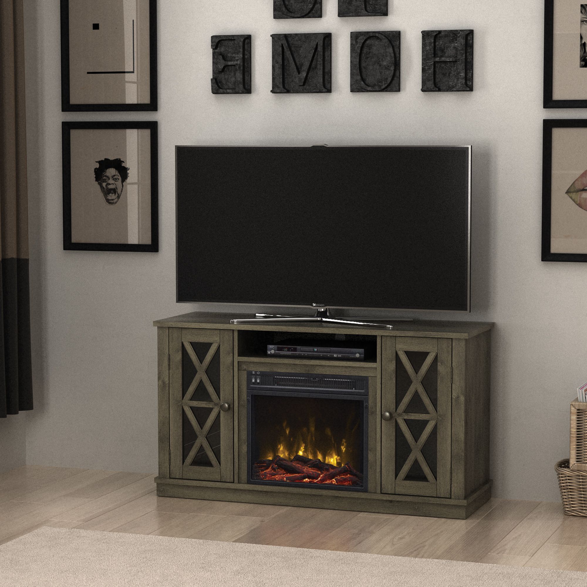 Stanton Ridge Spanish Gray Tv Stand For Tvs Up To 55" With Regarding Baba Tv Stands For Tvs Up To 55&quot; (Gallery 18 of 20)