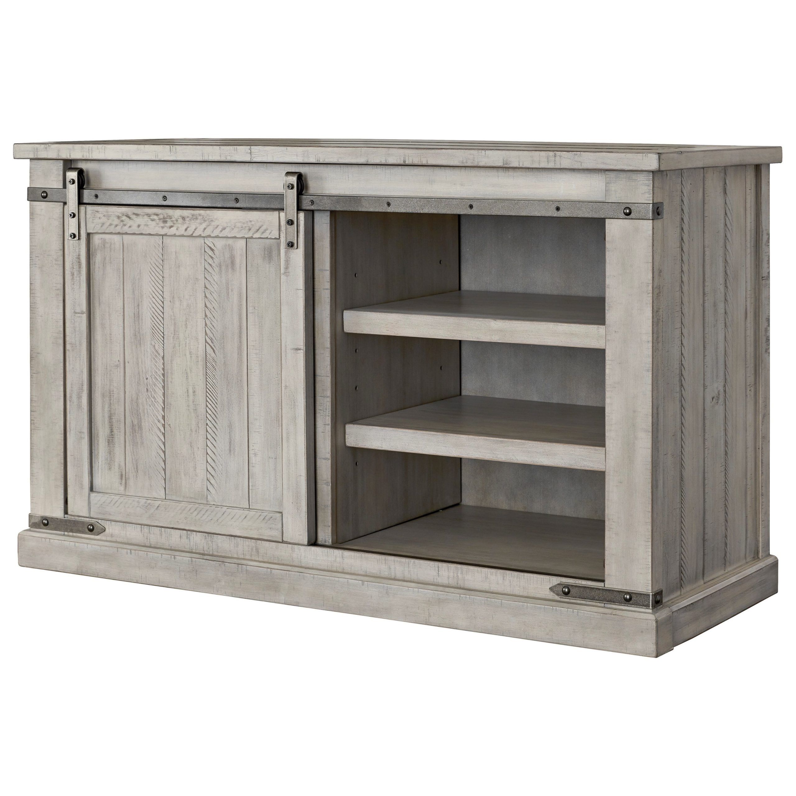 Styleline Carynhurst W755 28 Rustic White Medium Tv Stand Pertaining To Tv Stands With Table Storage Cabinet In Rustic Gray Wash (View 12 of 20)