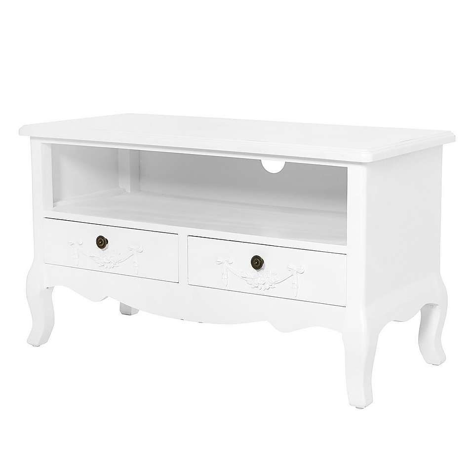 Toulouse White Tv Stand | Dunelm | Living Room Tv Stand In Compton Ivory Large Tv Stands (View 9 of 20)
