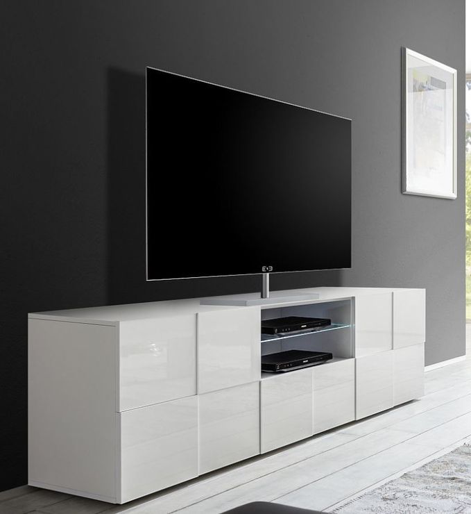 Treviso Large Tv Unit – Gloss White | Tv & Media Units In Carbon Extra Wide Tv Unit Stands (View 11 of 20)