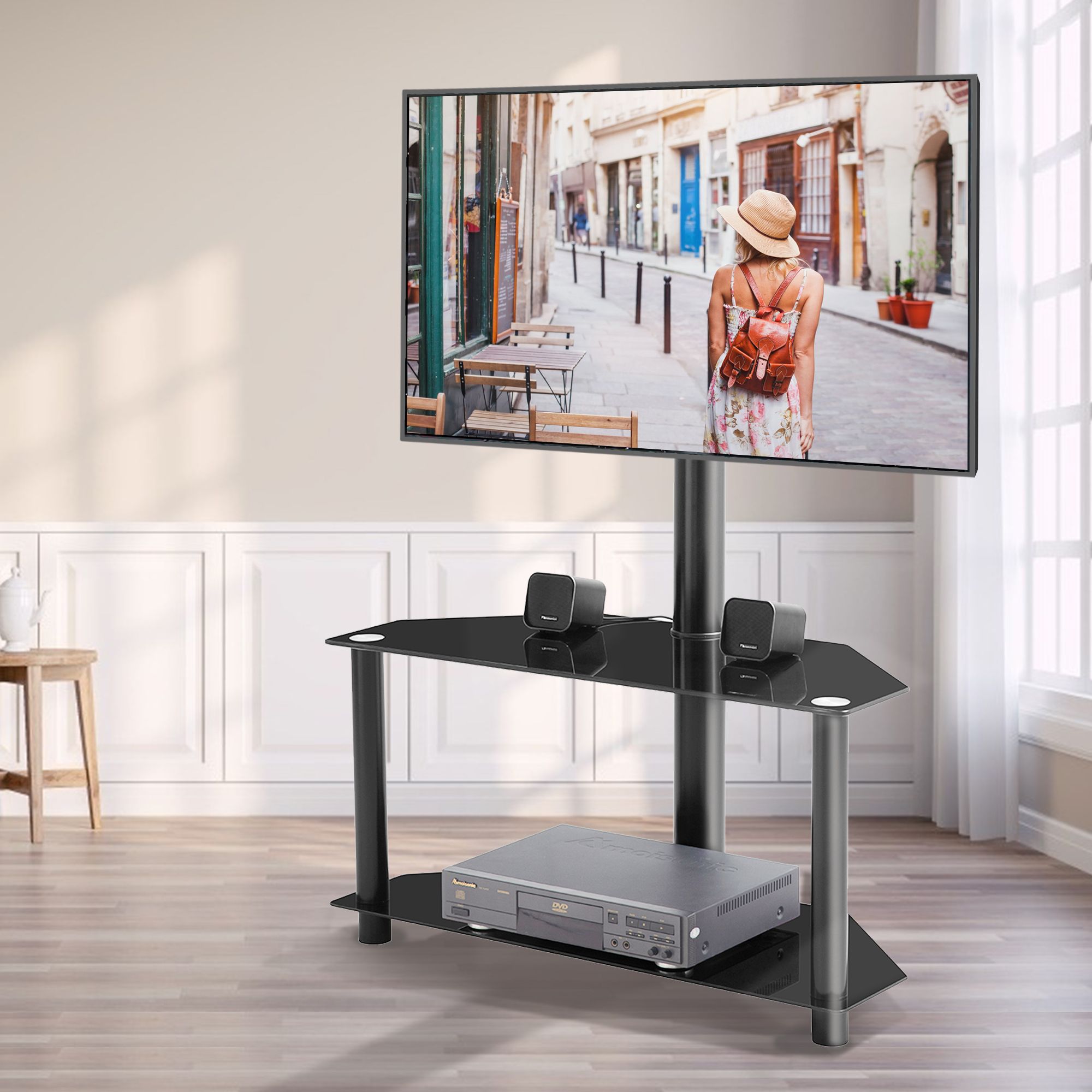 Universal Floor Tv Stand With Swivel Mount, Floor Tv Stand Throughout Swivel Floor Tv Stands Height Adjustable (Gallery 1 of 20)