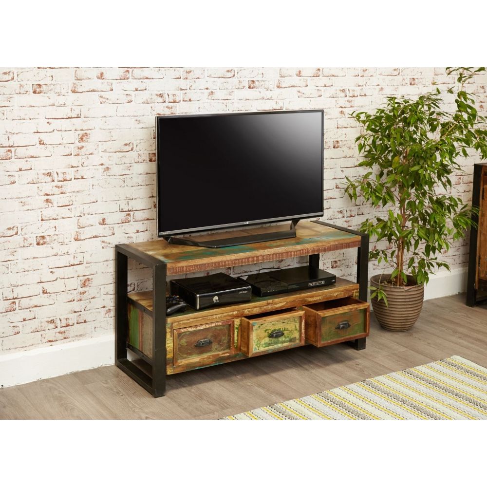 Urban Chic Reclaimed Wood Indian Furniture Television With Regard To Urban Rustic Tv Stands (Gallery 11 of 20)