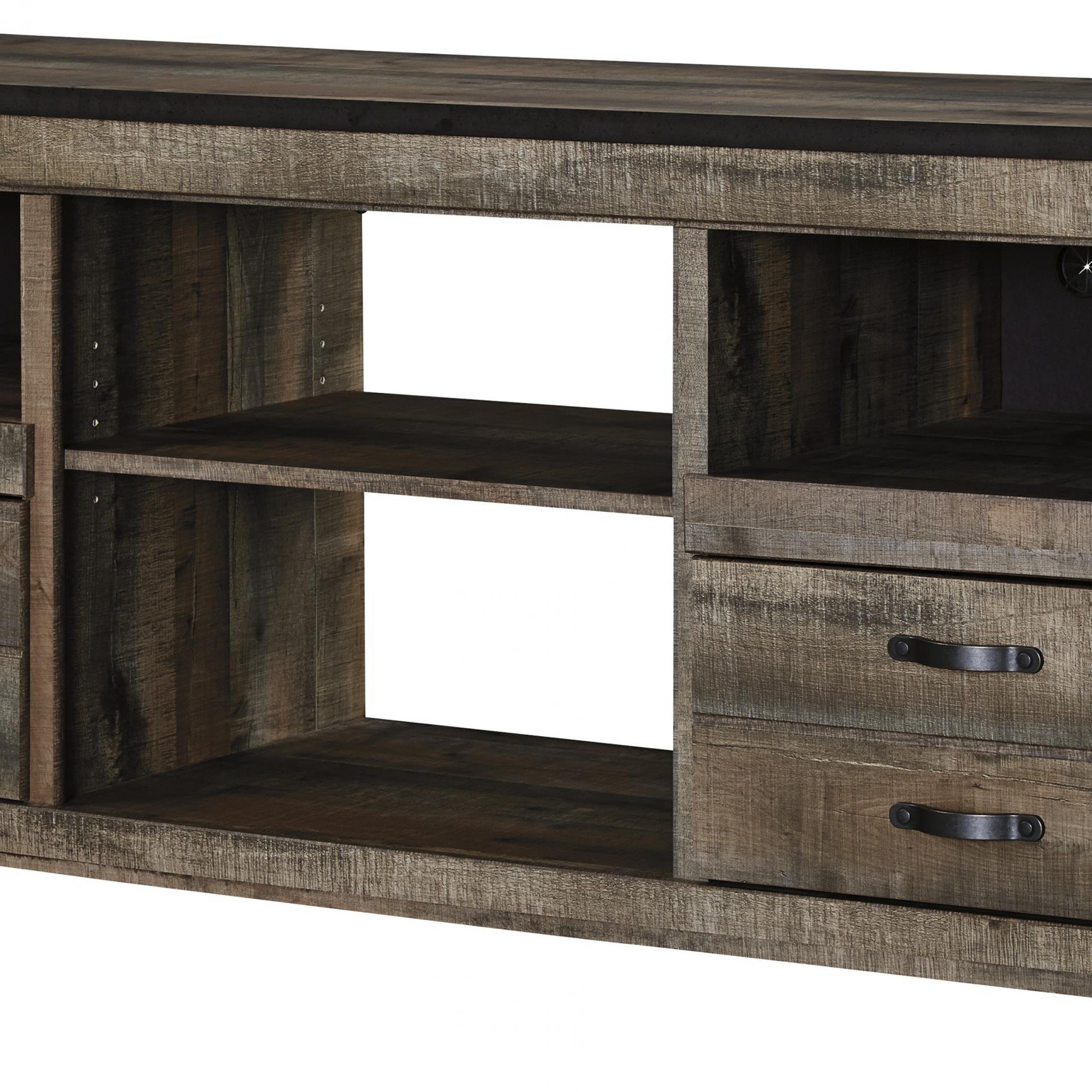 Vendor 3 Trinell 0170085 Rustic Large Tv Stand With Metal Intended For Chromium Extra Wide Tv Unit Stands (View 9 of 20)