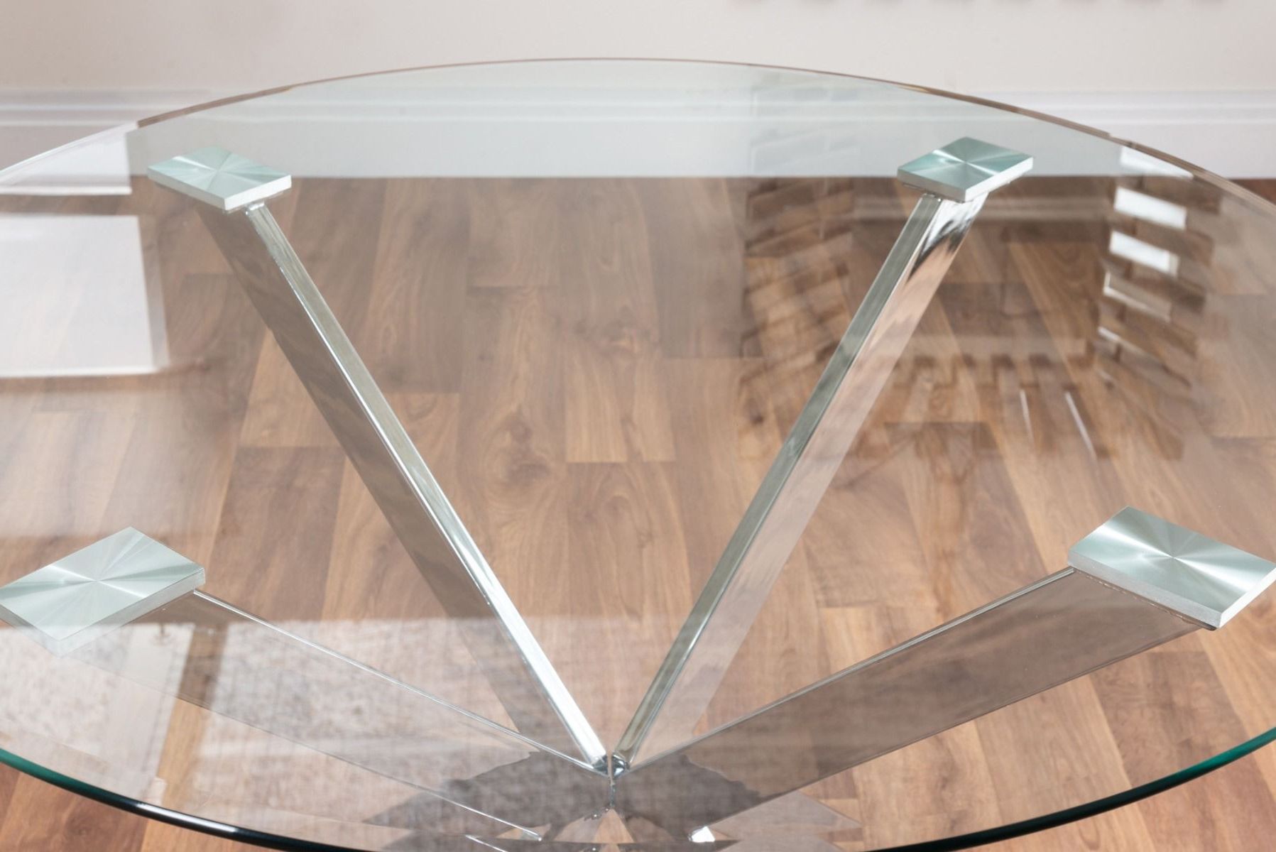 Venice Glass Chrome Table & 4 Milan Chairs | Furniturebox Regarding Milan Glass Tv Stands (View 14 of 20)