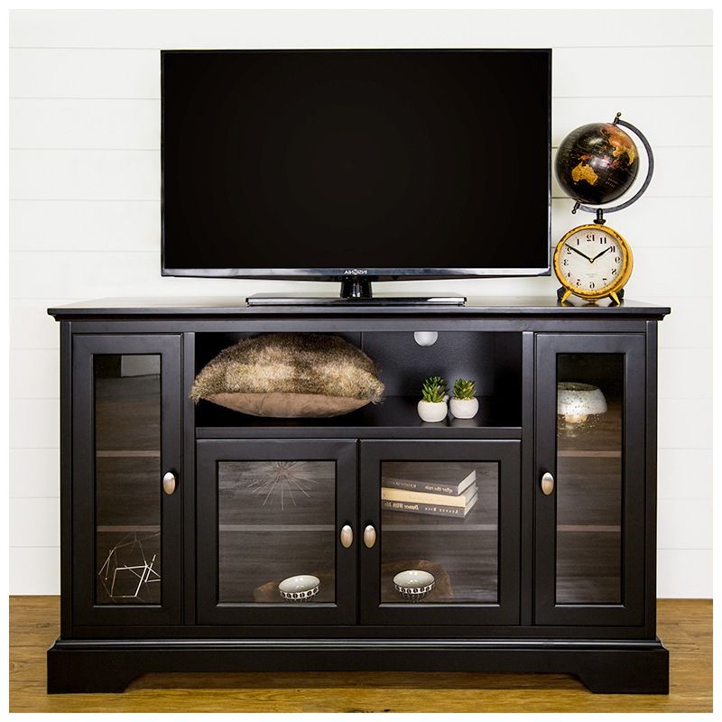 Walker Edison 52" Wood Tv Media Stand Storage Console Intended For Walker Edison Wood Tv Media Storage Stands In Black (View 4 of 20)