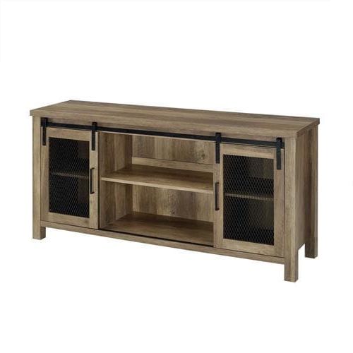 Walker Edison 58 In Industrial Tv Stand  Rustic Oak In The Inside Urban Rustic Tv Stands (View 5 of 20)