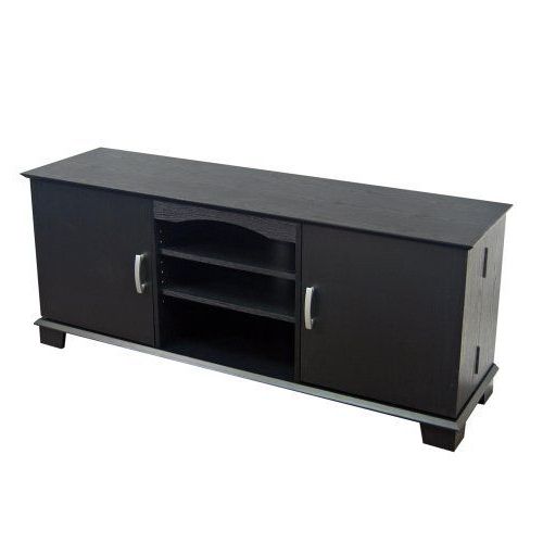 Walker Edison 60 Inch Wood Tv Stand Console, Black Intended For Walker Edison Wood Tv Media Storage Stands In Black (View 7 of 20)