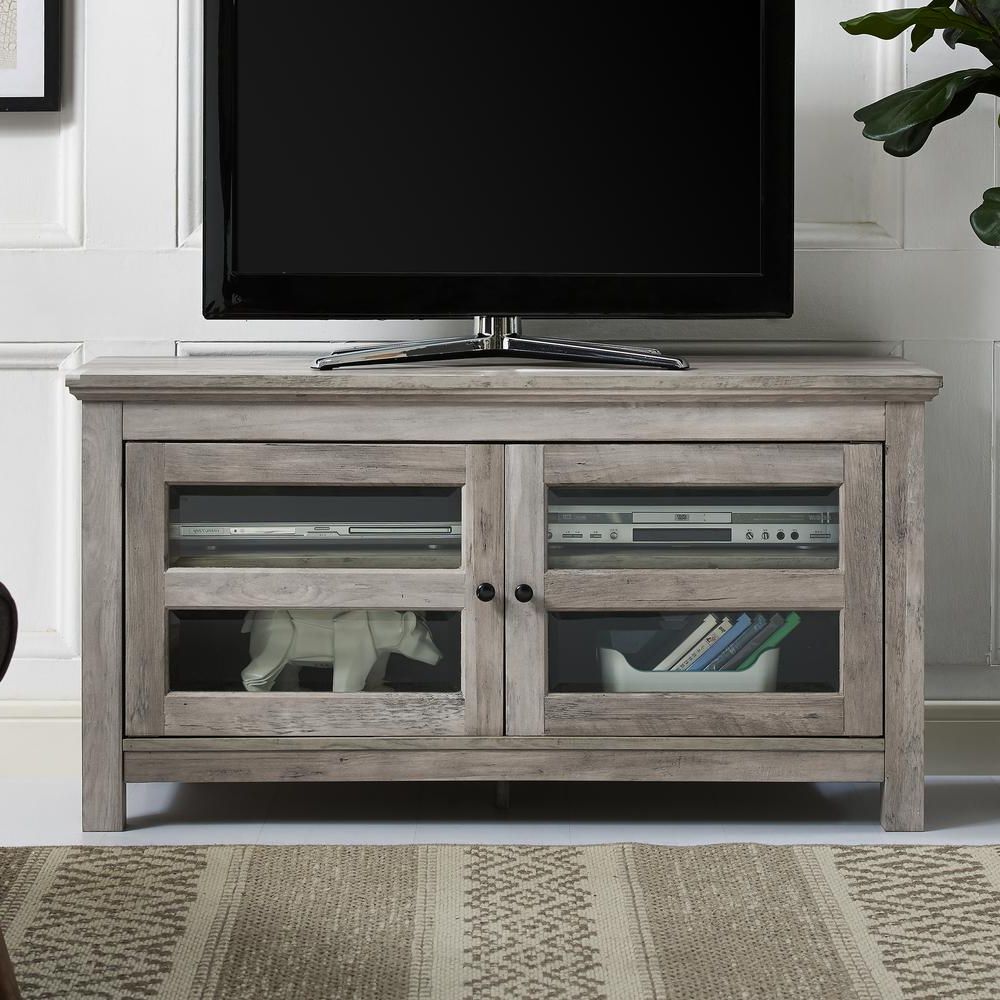 Walker Edison 70 In. Modern Farmhouse Entertainment Center With Techni Mobili 53&quot; Driftwood Tv Stands In Grey (Gallery 4 of 20)