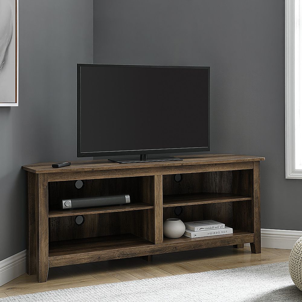 Walker Edison Corner Open Shelf Tv Stand For Most Flat Throughout Evelynn Tv Stands For Tvs Up To 60" (Gallery 4 of 20)