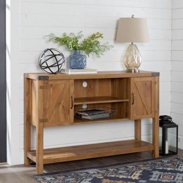 Walker Edison Furniture Company 52 In. Rustic Modern Within Walker Edison Farmhouse Tv Stands With Storage Cabinet Doors And Shelves (Gallery 10 of 20)