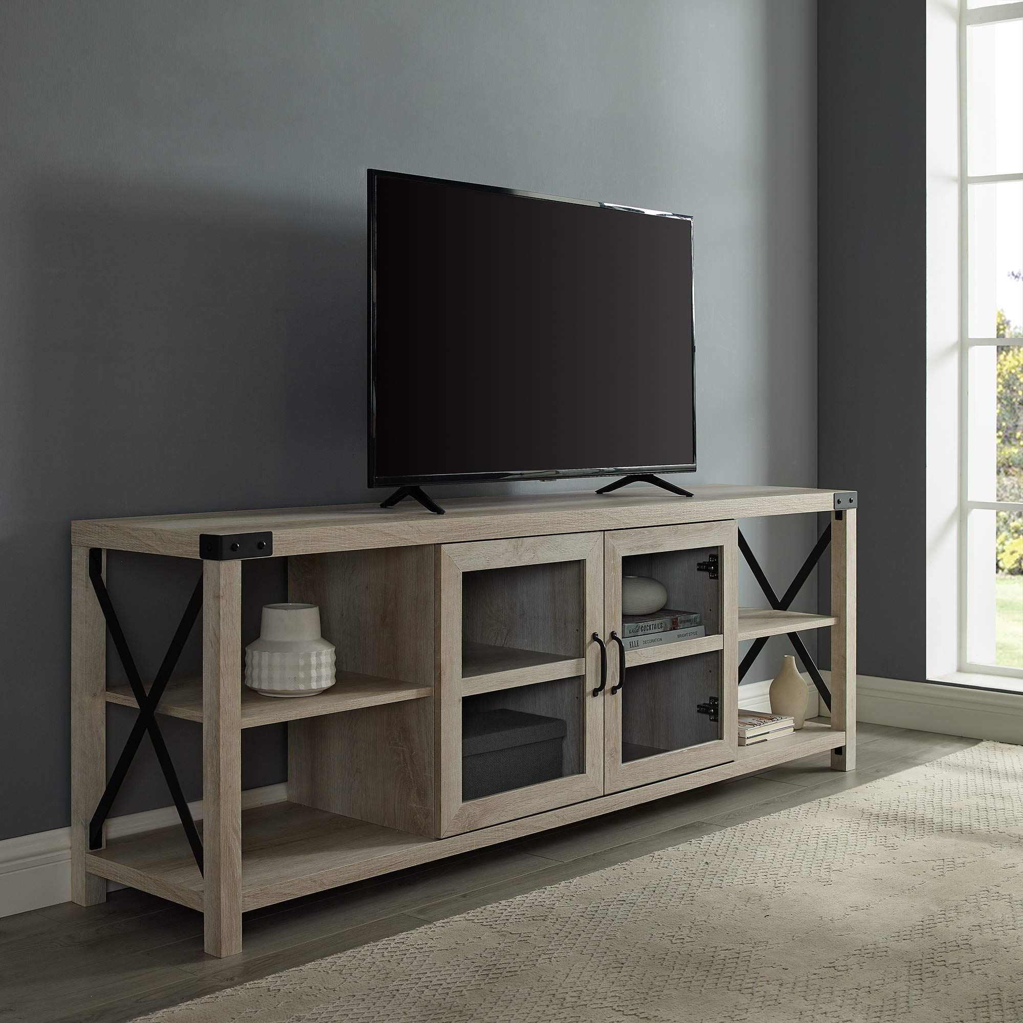 Featured Photo of 20 Ideas of Wide Tv Stands Entertainment Center Columbia Walnut/black