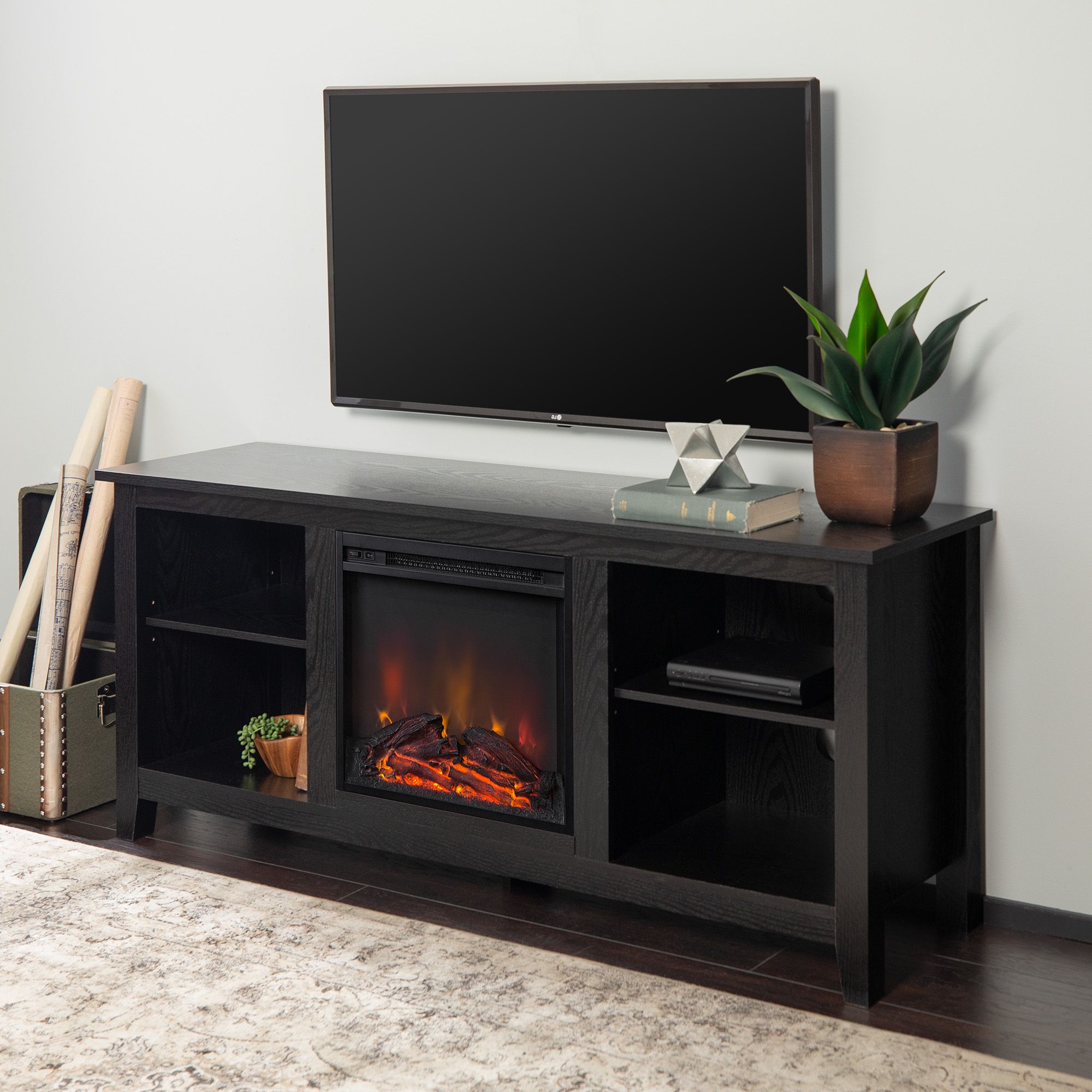 Walker Edison Traditional Fireplace Tv Stand For Tvs Up To Intended For Tracy Tv Stands For Tvs Up To 50&quot; (View 3 of 20)
