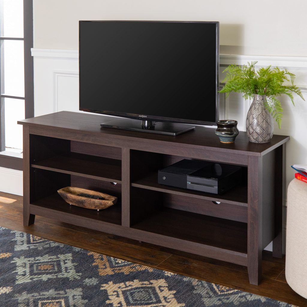 Walker Edison Wood Tv Media Storage Stand For Tvs Up To 64 With Walker Edison Wood Tv Media Storage Stands In Black (Gallery 5 of 20)