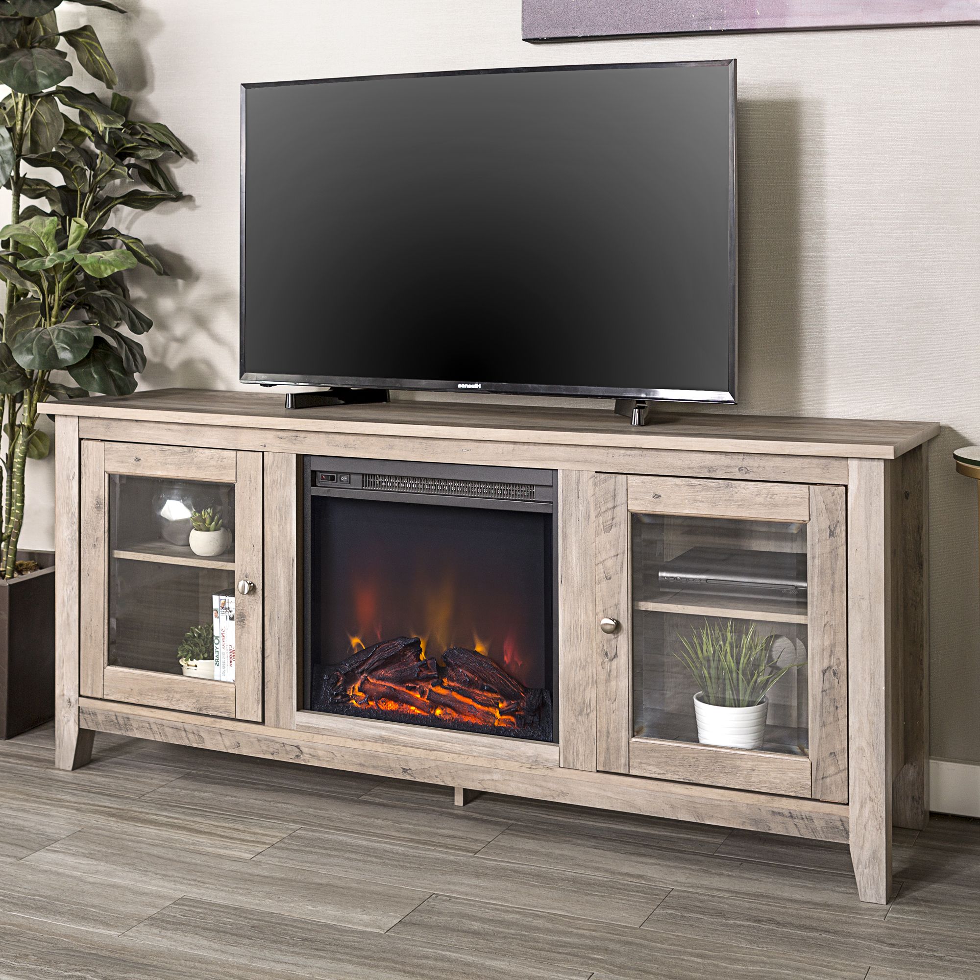 Walkeredison Furniture 58" Wood Media Tv Stand Console For Petter Tv Media Stands (Gallery 10 of 20)