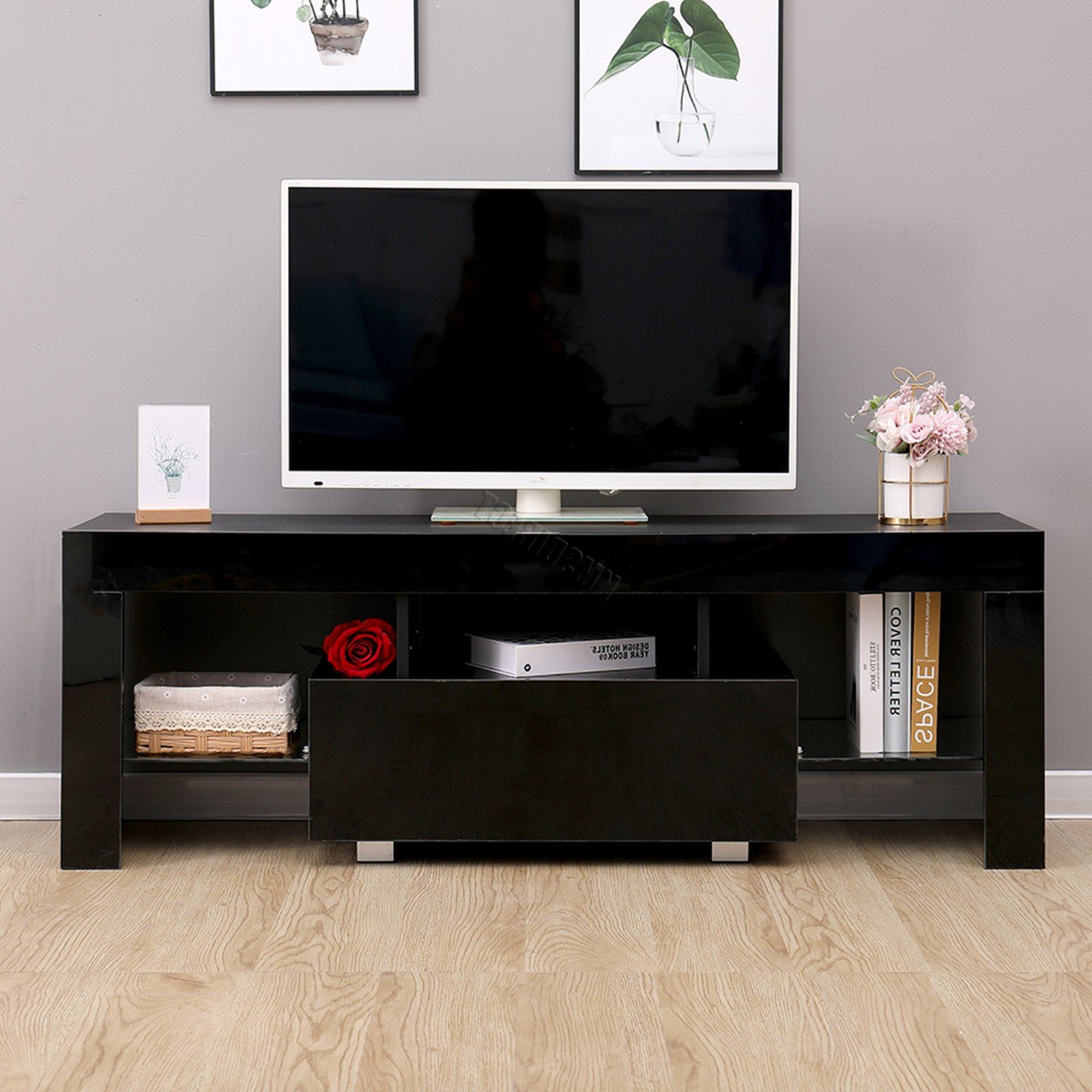 Westwood Morden High Gloss Matt 130cm Tv Cabinet Unit For Zimtown Tv Stands With High Gloss Led Lights (Gallery 20 of 20)