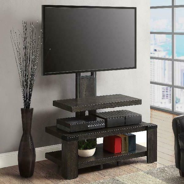 Whalen Black Tv Stand For 65 Inch Flat Panel Tv Tempered Throughout Betton Tv Stands For Tvs Up To 65&quot; (Gallery 16 of 20)