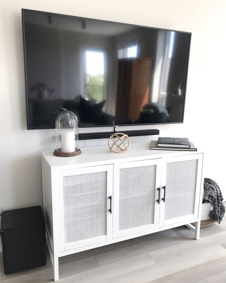 White Tv Stand, Tv Console | White Tv Stands, Tv Consoles Within Farmhouse Tv Stands For 75&quot; Flat Screen With Console Table Storage Cabinet (Gallery 13 of 20)