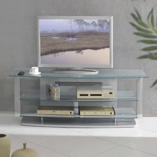 Wood Plasma Tv Stand Luna 48 Silver In Tv Stands Fwith Tv Mount Silver/black (Gallery 9 of 20)