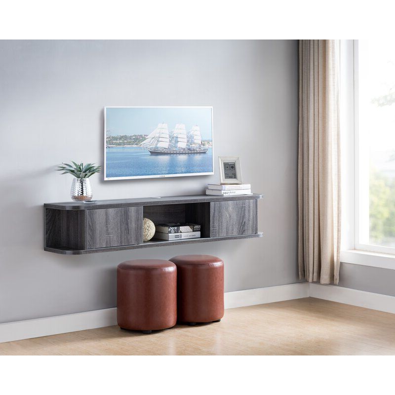 Wrought Studio Keim Solid Wood Floating Tv Stand For Tvs Intended For Griffing Solid Wood Tv Stands For Tvs Up To 85&quot; (Gallery 19 of 20)