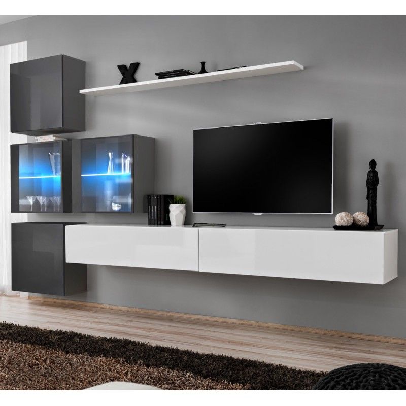 Bmf Switch Xix Wall Unit 310cm Wide Tv Stand Shelf Two Inside Square Tv Stands (Gallery 19 of 20)