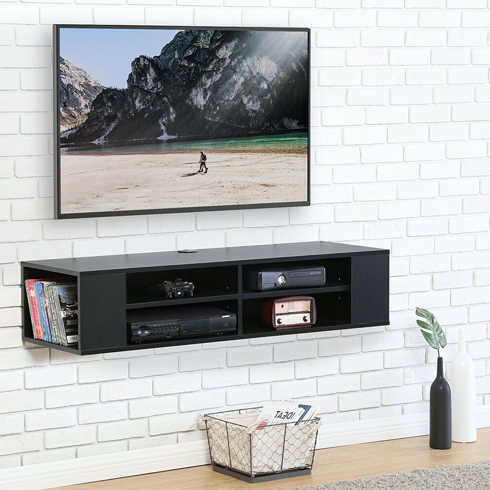 Fitueyes Wood Floating Tv Stand Wall Mount Media Center Intended For Bari 160 Wall Mounted Floating 63&quot; Tv Stands (Gallery 27 of 27)
