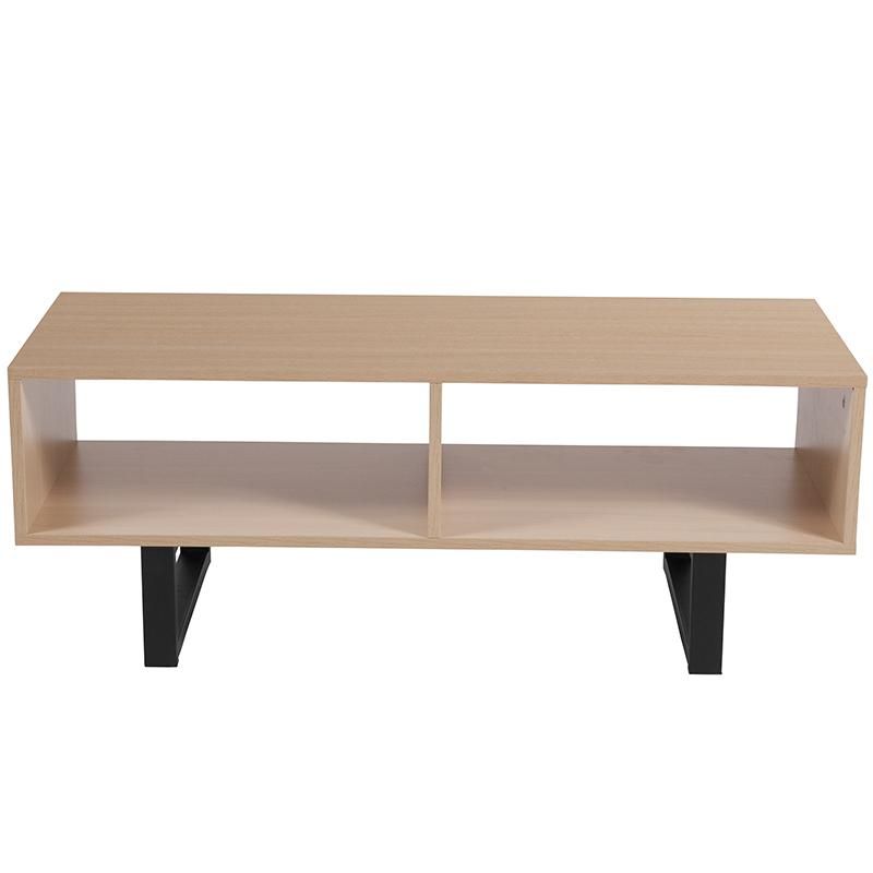Hyde Square Collection Beech Wood Grain Finish Tv Stand With Square Tv Stands (Gallery 20 of 20)
